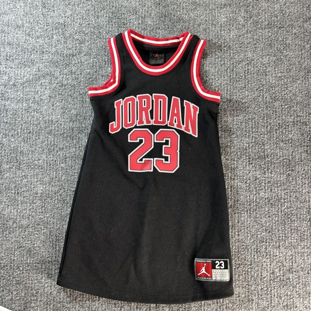 Jordan Dress Girls 4-5 Years Black Mesh Jersey 23 Basketball Tank Athletic